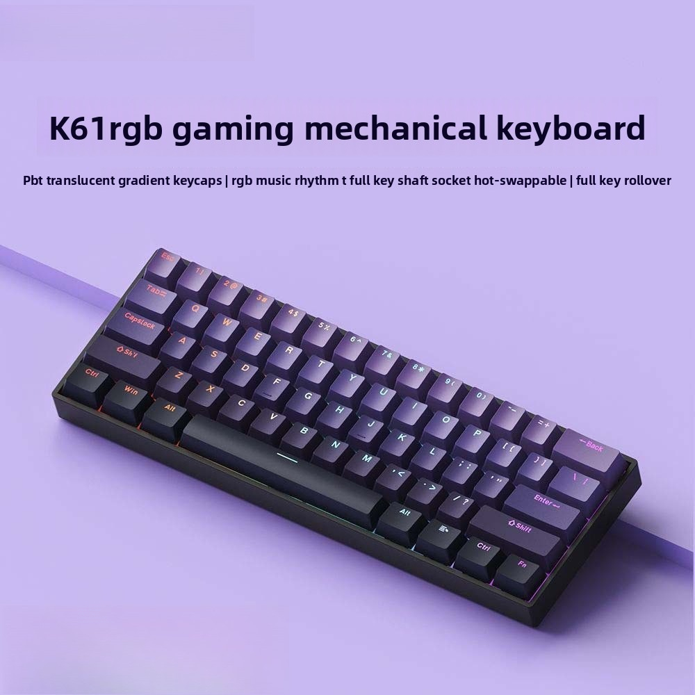 Keyboard Gaming Blue Switch - Teclado 60% Wireless Bluetooth 2.4G Mechanical