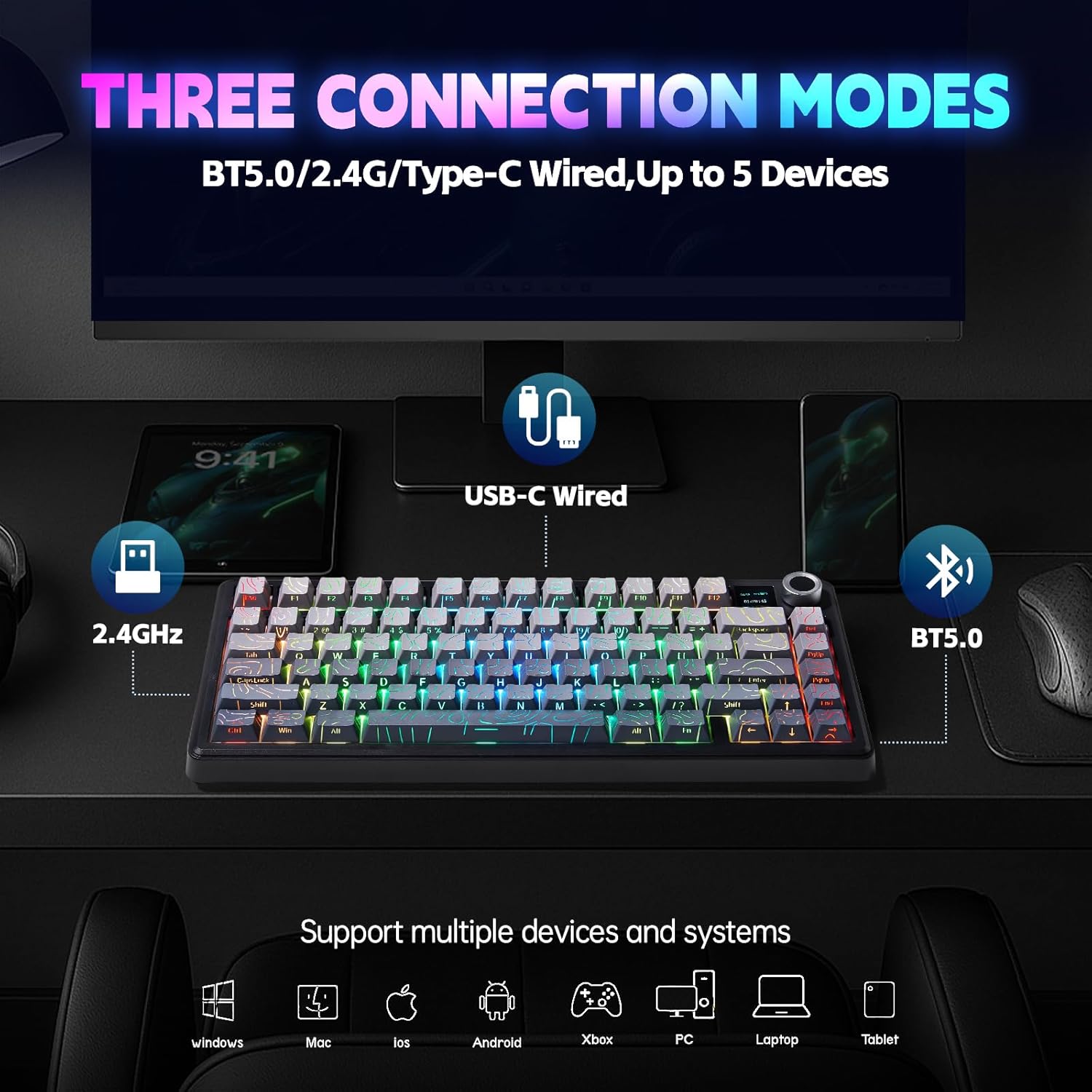 AULA F75/F75 MAX Wireless Mech - Gaming Keyboard Hot Swappable recension och pris