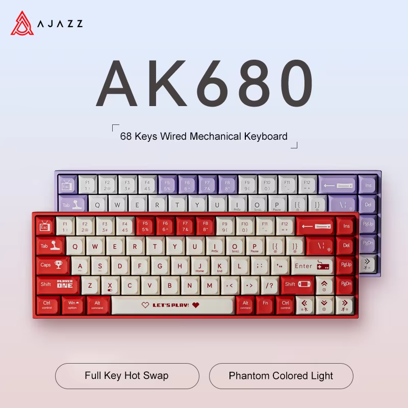 AJAZZ AK680 65% Wired Gaming M - Gaming Keyboard Hot Swappable recension och pris