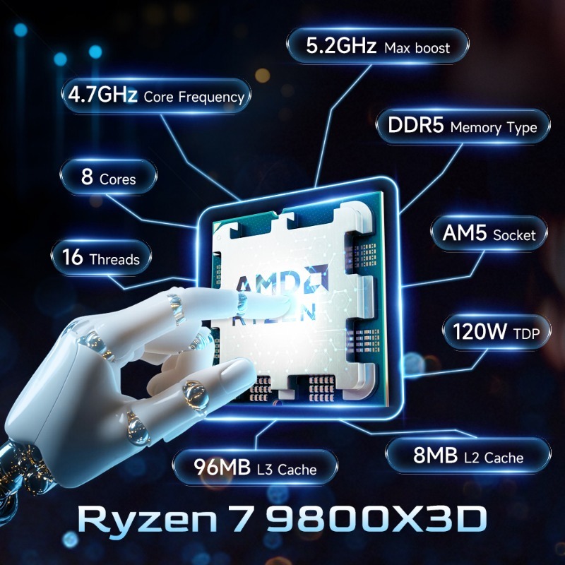 AMD Ryzen 7 9800X3D Content Cr - Amd Cpu Ryzen 7 recension och pris